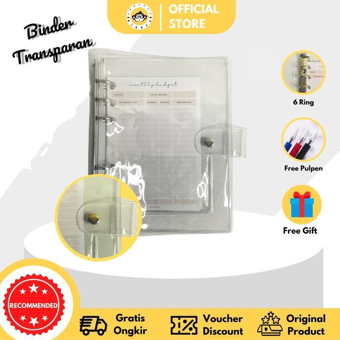 Binder Transparan Cover Clear A6 6 ring