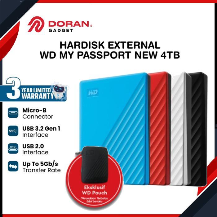 WD MY PASSPORT 4TB HD HDD EXTERNAL Western Digital 4 TB Original