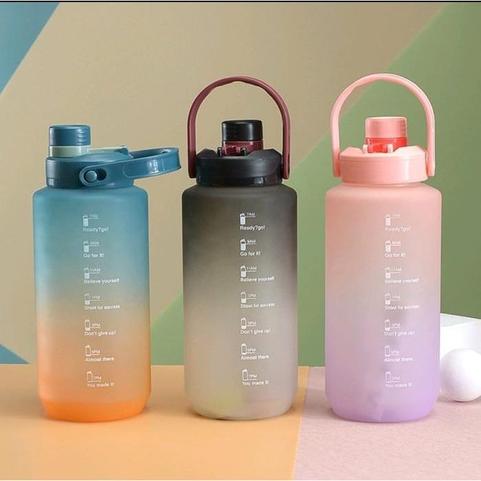 BOTOL MINUM BENING 2 LITER / BOTOL MINUM MOTIVASI 2000ML / BOTOL MINUM VIRAL