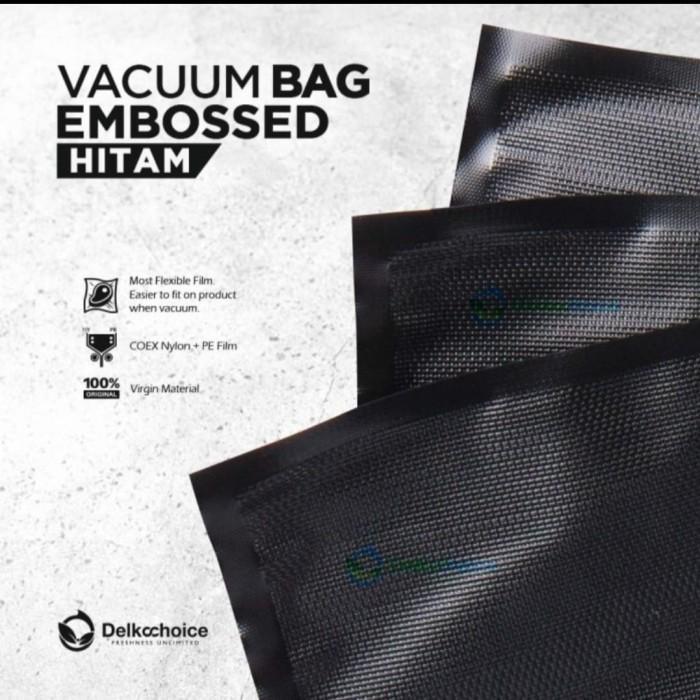 Plastik Vacuum BENING HITAM EMBOSS BAG Vakum Embossed DELKOCHOICE