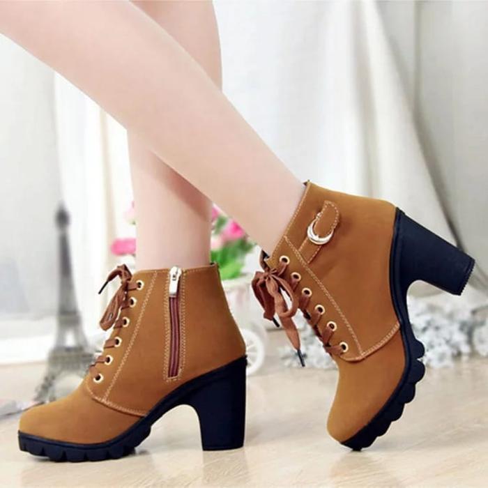 SEPATU BOOTS WANITA ZIPER SLETING YKS