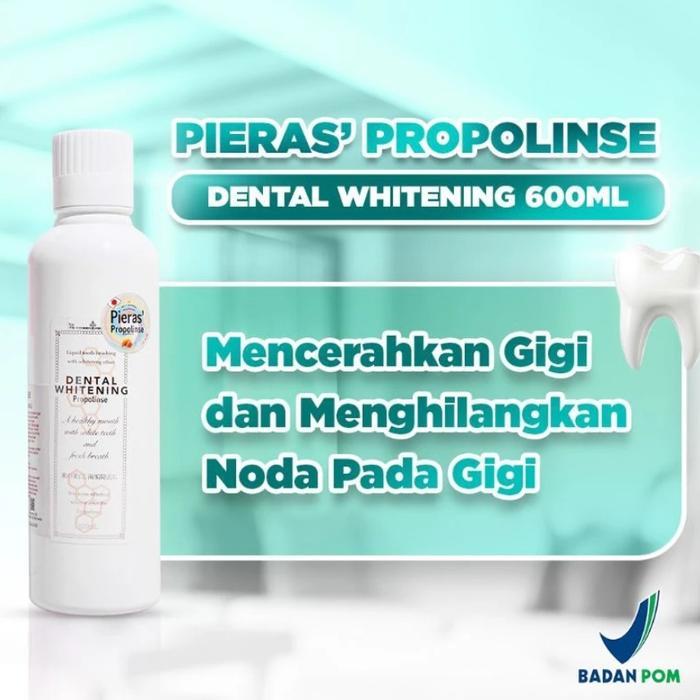 Pieras Propolinse Dental Whitening Mouthwash 600mL Obat Kumur Pemutih Gigi