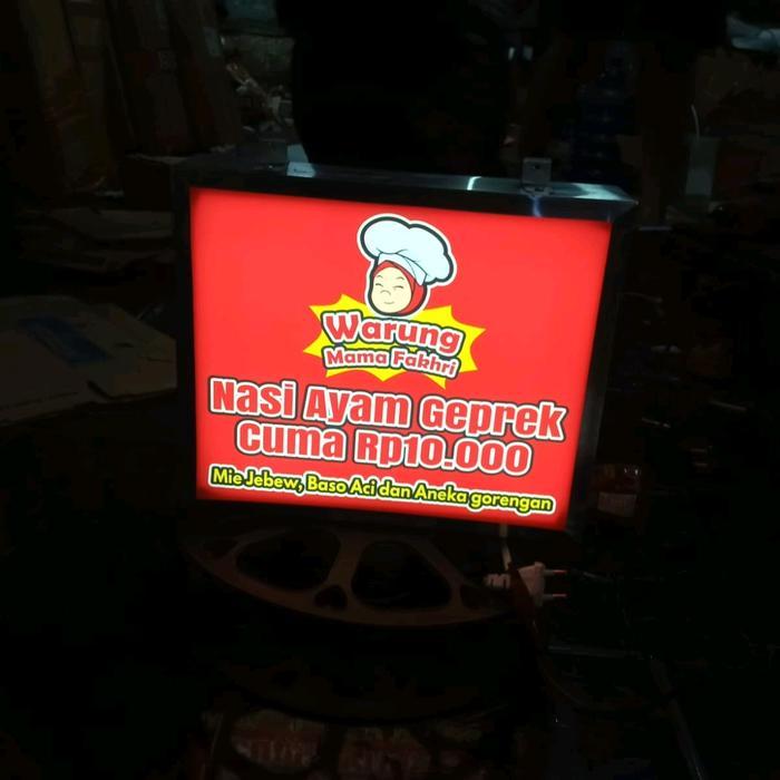 Neon Box Uk 25X30 Brilink,Konter,Mie Ayam,Ayam Geprek,Dll(Disen Suka Suka)Bahan Akrilik Lampu