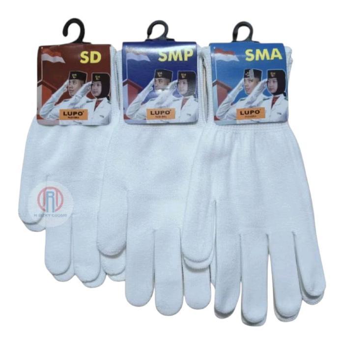 Sarung Tangan Anak Paskibraka Upacara Bendera SD, SMP, SMA - Putih Polos