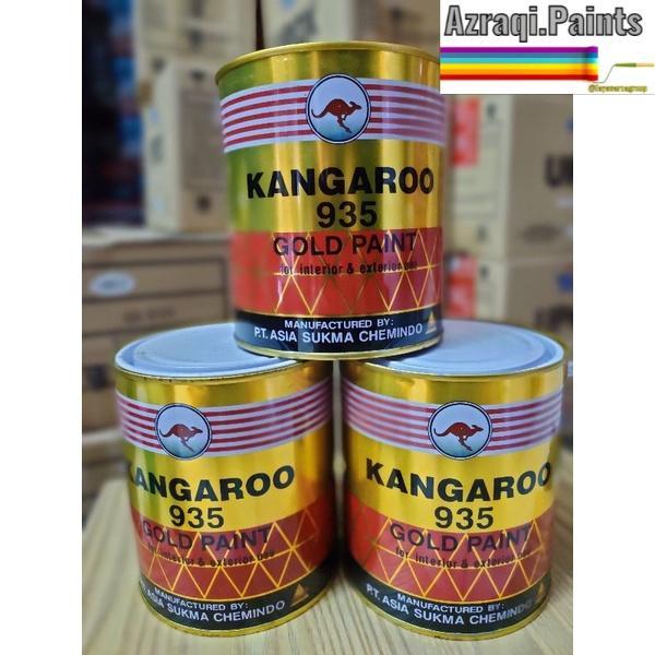 CAT WARNA EMAS KANGAROO GOLD 935 ( 1 KG ) / CAT MINYAK BESI KANGAROO