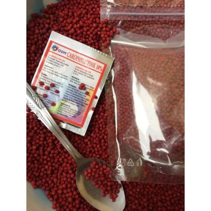 Pelet louhan racikan astaxantin carophyll pink 100 gram / pelet louhan / pelet carophyll / pelet