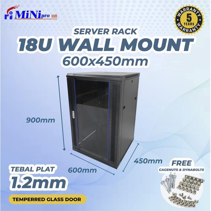 Minipro Rack Server 18U 600x450mm Wall Mount Rack