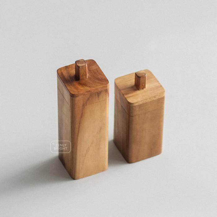 Toples Kayu Jati Kotak Penyimpanan Wooden Jar