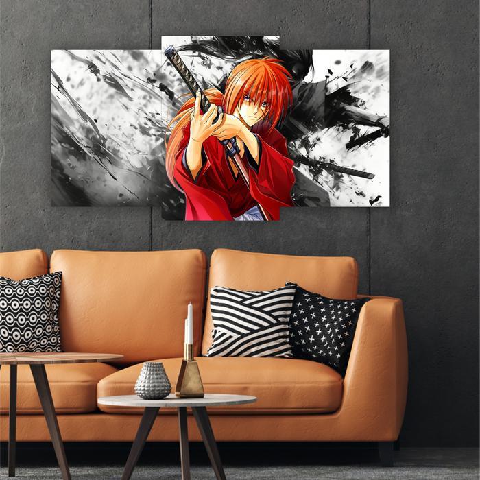 Pajangan hiasan dinding samurai x battosai Himura Kenshin Anime Poster