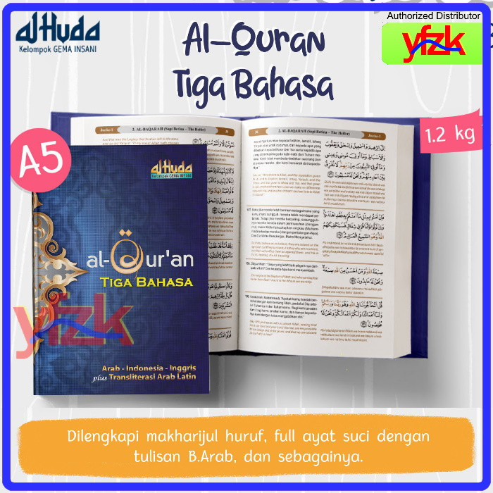 AlQuran Terjemahan Bahasa Inggris Indonesia Arab Latin A5 Al Quran