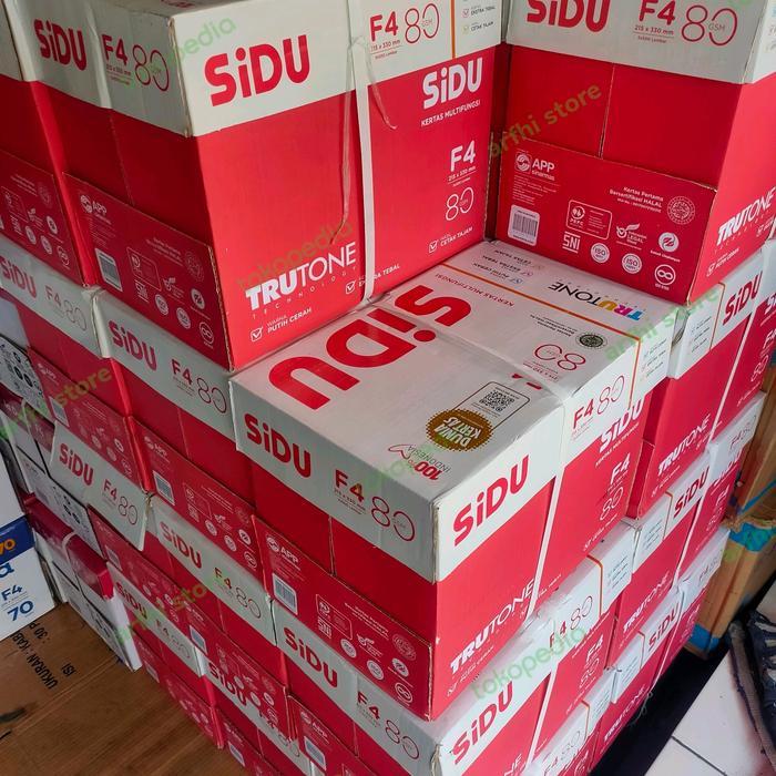 kertas HVS F4 folio 80gram sidu (sinar dunia)1 dus = 5rim 2500 lembar