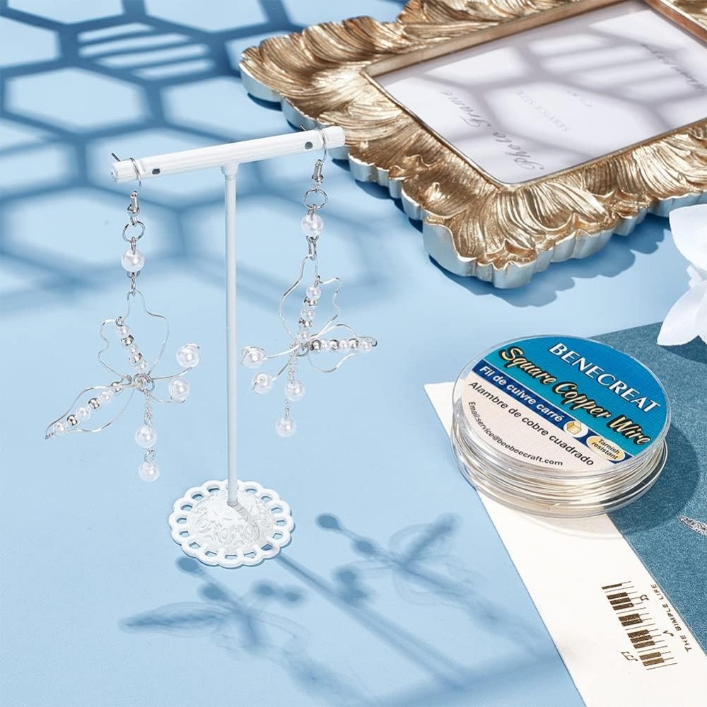 32.81 Feet 24 Gauge Silver Square Copper Wire, Craft Copper Wire Tarnish Resistant Jewelry Wire for