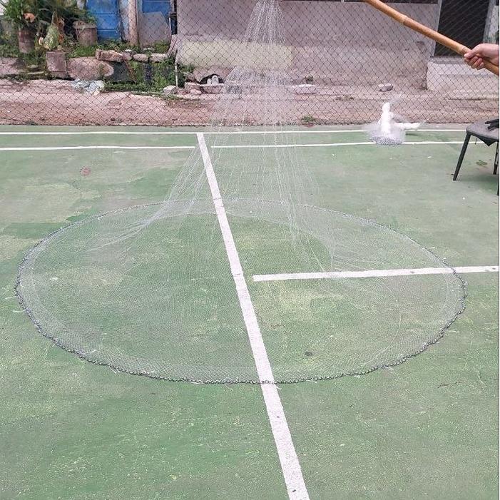Jala lempar 7 feet senar 2 meter udang dan ikan 3/4 inci siap pakai