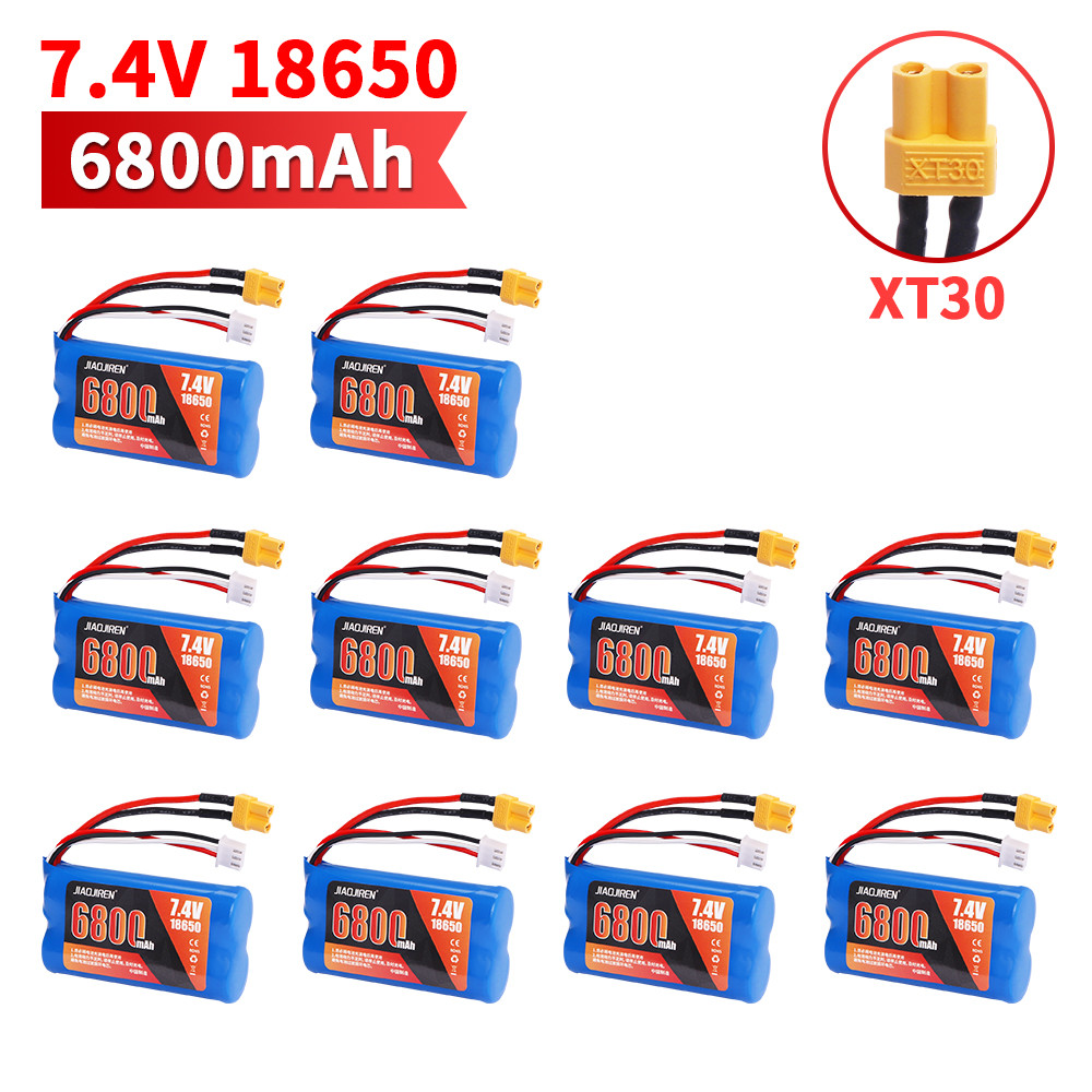 XT30 plug 7.4V 6800mAh Lipo Battery For HUINA 580 1580 1583 RC toys Accessory 7.4 V 2S battery For