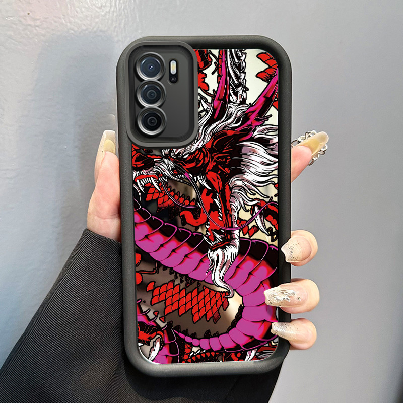 Casing Hp OPPO A16 OPPO A16s OPPO A54s Case Naga Keren Cermin Kasing silikon Cesing Originals Inspir