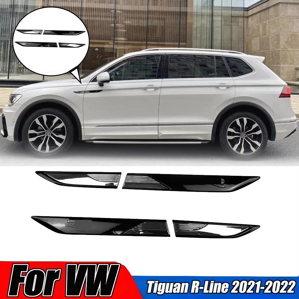 For VW Tiguan R-Line 2021-2022 New AU05 -4Pcs Side Wing Fender Emblem Badge Stickers Trim Door