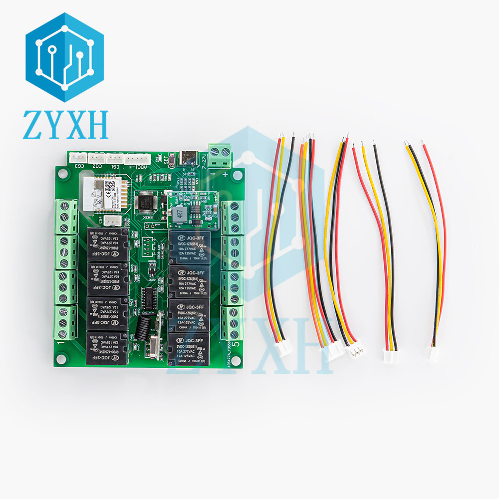 Tuya 8 Channel WiFi/Zigbee Remote Control Relay Support 4 Way Circuit Status Display + 4 Temperature