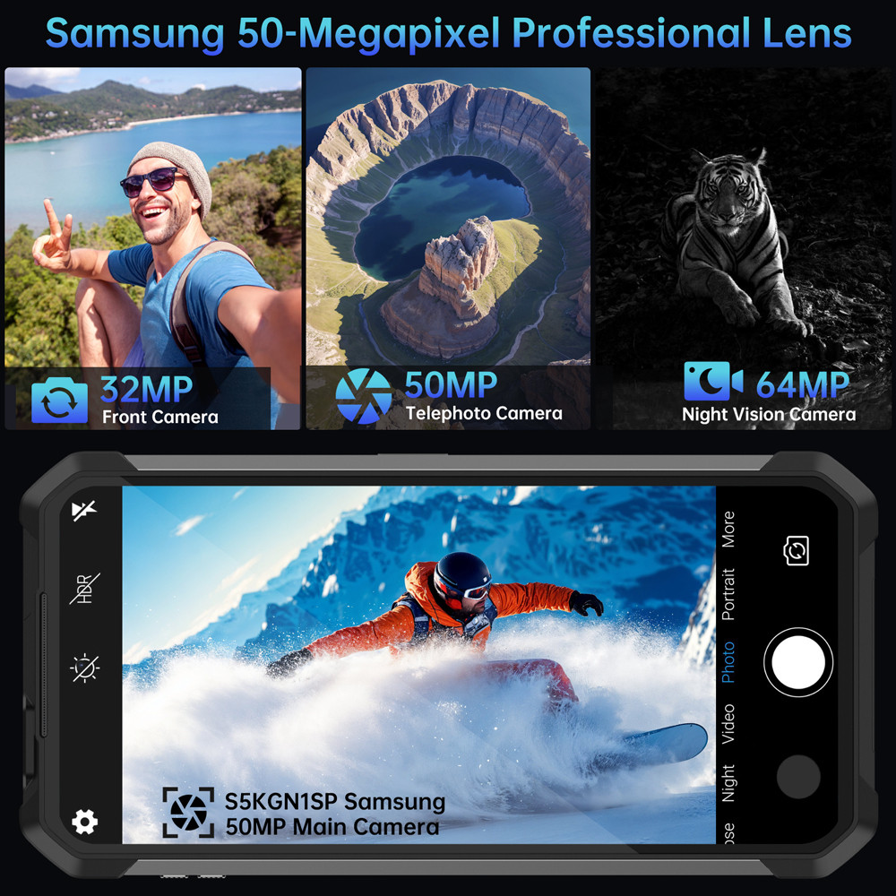Unihertz 8849 Tank 4 Pro 5G Rugged Projector Smartphone Android 6.73?imensity 8300 CPU 3k AMOLED