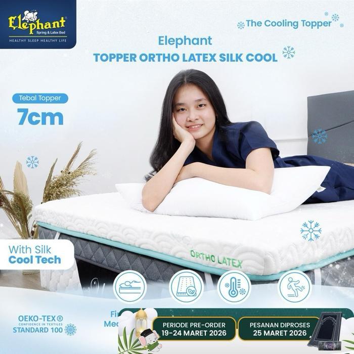 Elephant Topper Ortho Latex Silk Cool / Topper Kasur Dingin Orthopedic