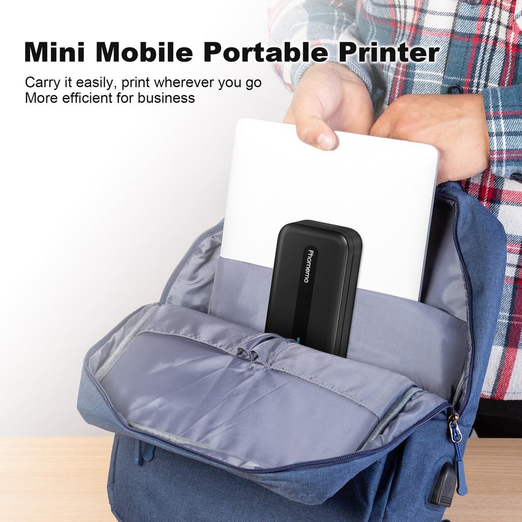 Phomemo M832 Portable Printer Portable Printers Wireless for Travel,Bluetooth Thermal Printer