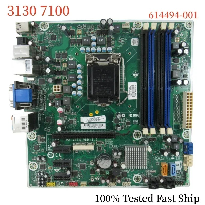 614494-001 For HP Pro 3130 7100 Motherboard MS-7613 VER:1.1 612500-001 LGA 1156 DDR3 Mainboard 100%