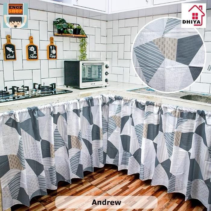 "New" gordeng kolong dapur katun premium Kain Katun tirai penutup