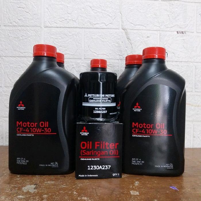 Paket oli mitsubishi diesel 10w 30 & filter oli mitsubishi pajero sport ,strada triton