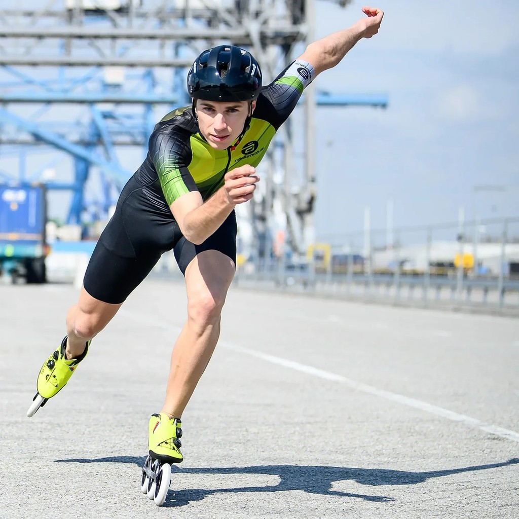 Cudomotus Men Racing Skinsuit Speed Lnline Roller Skate Skinsuit Fast Skating Triathlon Clothes