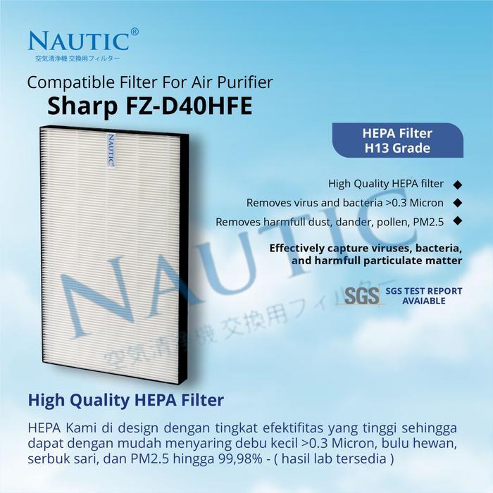 Hepa Filter Air Purifier Sharp Kc G50Y Kc-G40Y Kc-D40 D40Y Fz-D40Hfe Terbaik