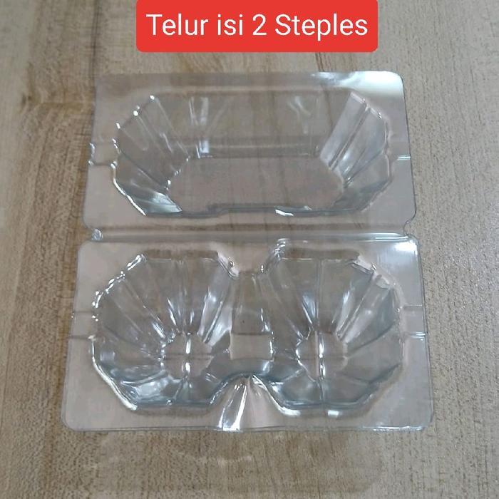 Terbaru 100Pcs Mika Tray Telur Isi 2 Steples / Mika Telur / Tempat Telur