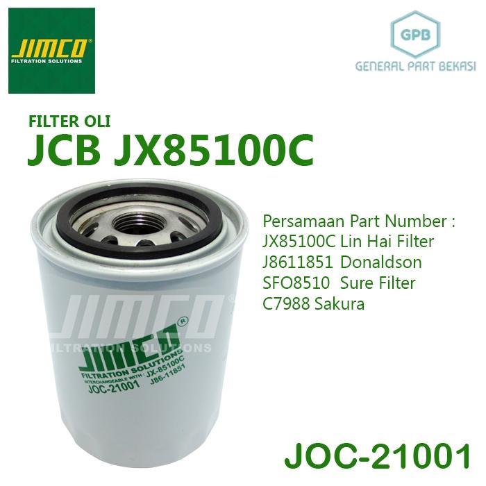 Filter Oli JCB JX85100C J8611851 SFO8510 C-7988 Jimco JOC-21001 JOC21001