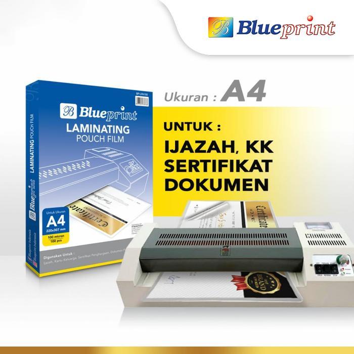 Plastik Laminating Film Blueprint / Laminating Film 100 Micron - A4