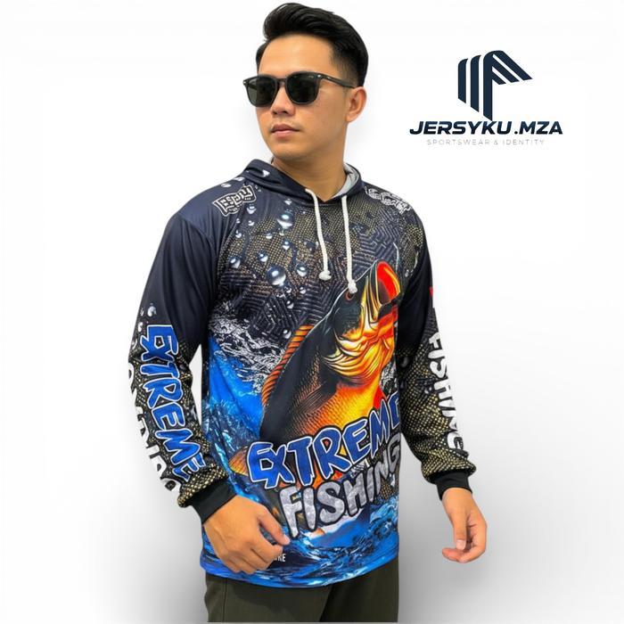 Premium Jersey mancing baju pancing lengan panjang ikan lele ada kupluknya