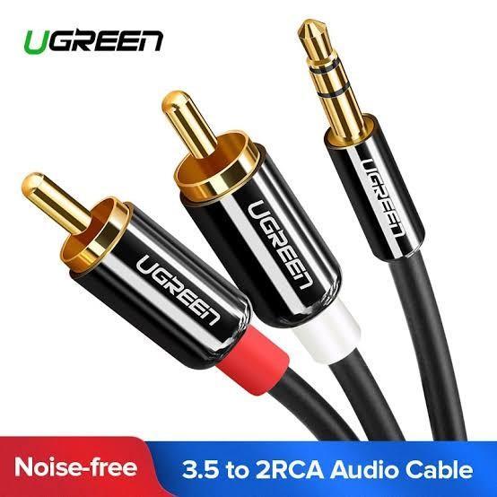 Ugreen Kabel Audio Aux Male 3.5Mm To 2 Rca Male 3 Meter Redy Stok
