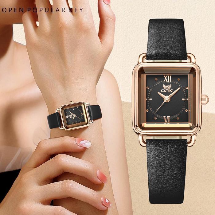 TERBARU OPK Jam Tangan Wanita Anti Air Original Terbaru 2025 Cewek Analog Kulit Branded Simple