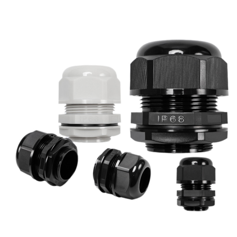 50Pcs Waterproof Cable Gland Cable entry IP68 PG7 for 3-6.5mm PG9 PG11 PG13.5 PG16 PG19 PG21 White
