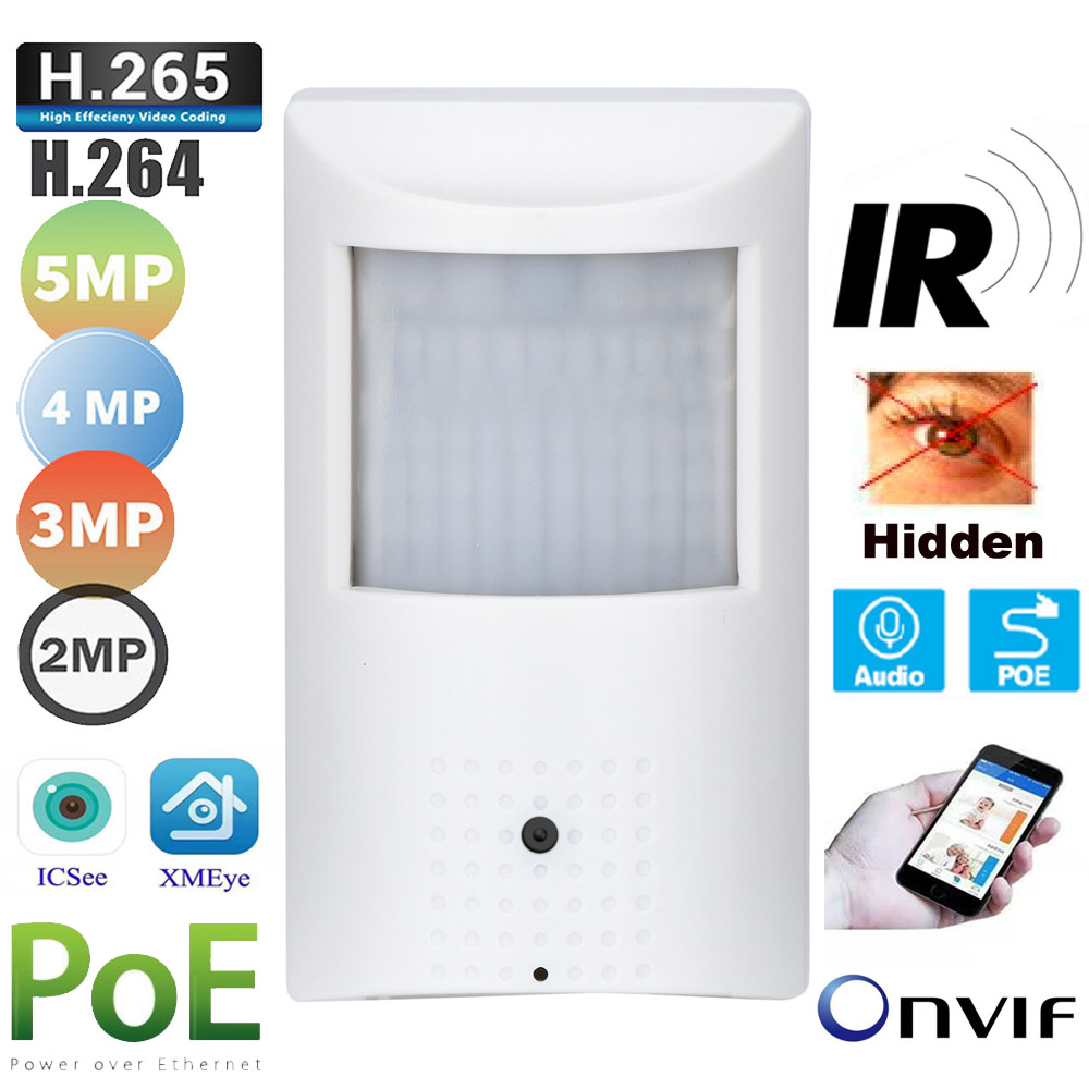 2MP 3MP 4MP 5MP Audio POE Night Vision Mini Ip Camera 940nm Infrared IR Led PIR Style H264 H265 P2P