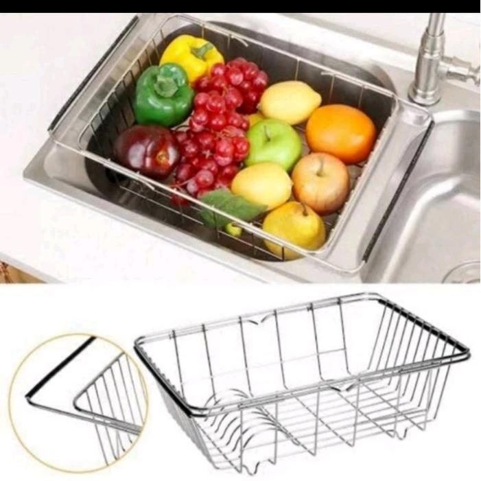 Tirisan Rak piring tarik / Peniris piring Logam