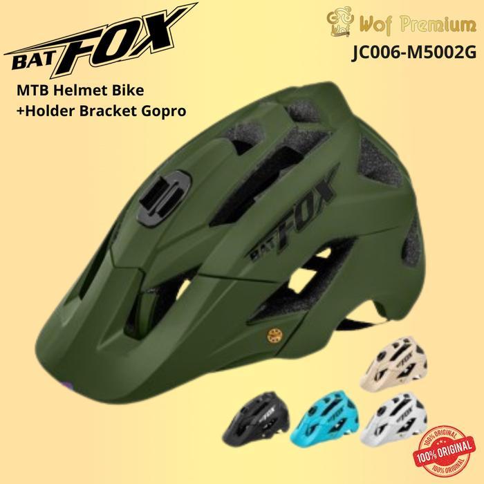 BATFOX Helm Sepeda Gunung AM MTB Helmet Bike + Holder Bracket Gopro
