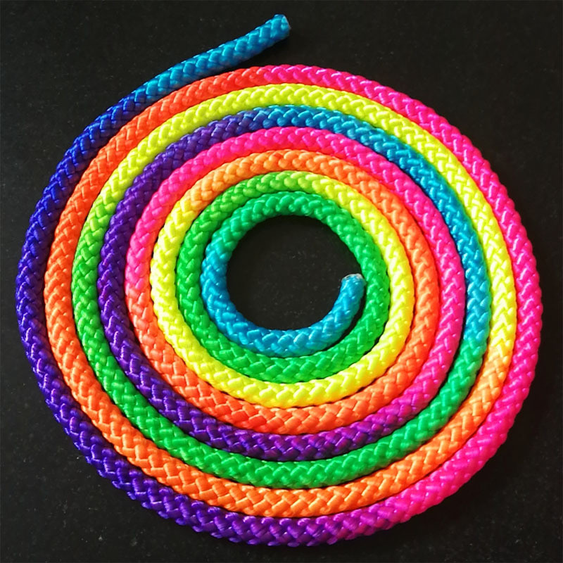3m Colorful Rainbow Colors Rhythmic Gymnastics Rope Fine Color Gymnastics Rope Fine Gymnastics Props