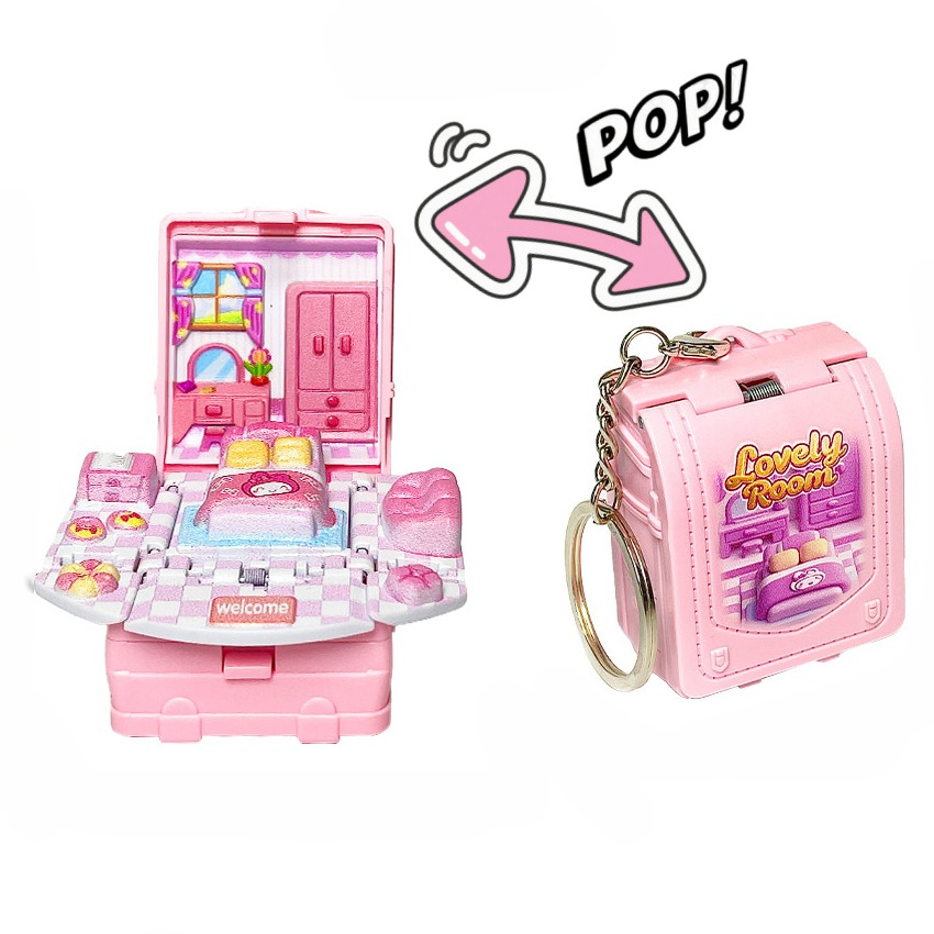 Birthday Gift 3D Foldable Doll House POP Magical Book Bag Keychain Magic Tricks Stress Relief Toys