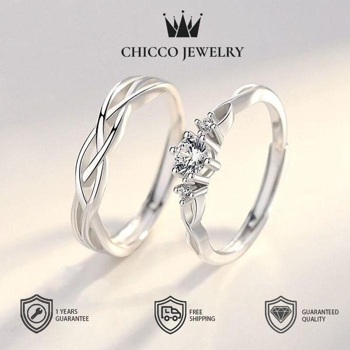 Cincin pasangan cincin pria dan wanita cincin pasangan dengan berlian kado pernikahan Original Store