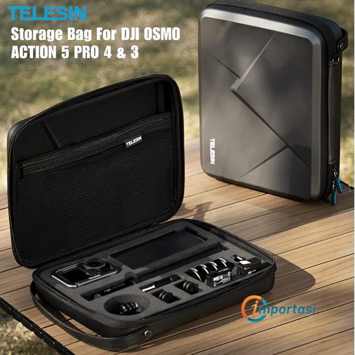 TELESIN Adventure Combo Storage Bag for DJI OSMO Action 5 Pro 4 3 Tas Splashproof Protective Case