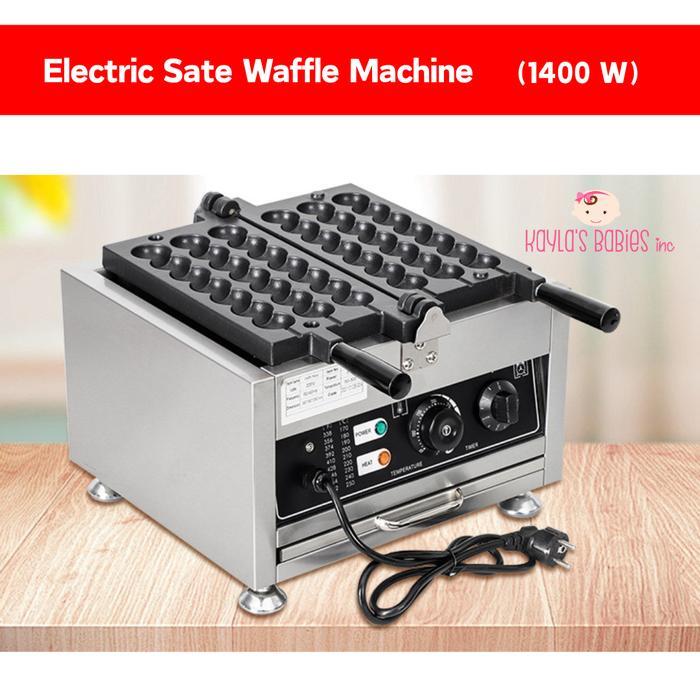 Mesin Sate Waffle Telur 1400W Cetakan Sosis Telur Kekinian Stainless 220V