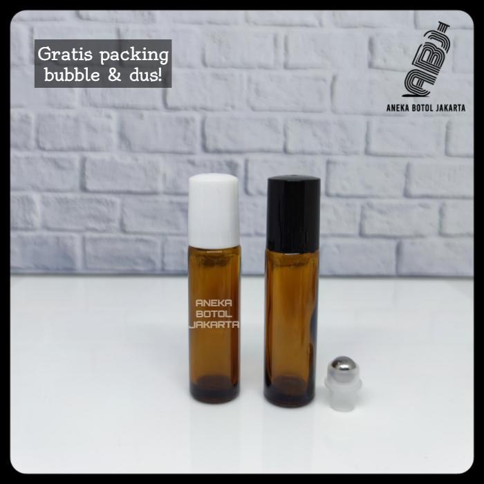 Botol kaca roll on amber 10ml TEBAL