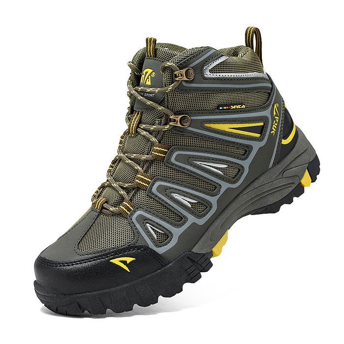 Sepatu Gunung Pria Snta 500 Green Yellow SNTA Hiking Shoes