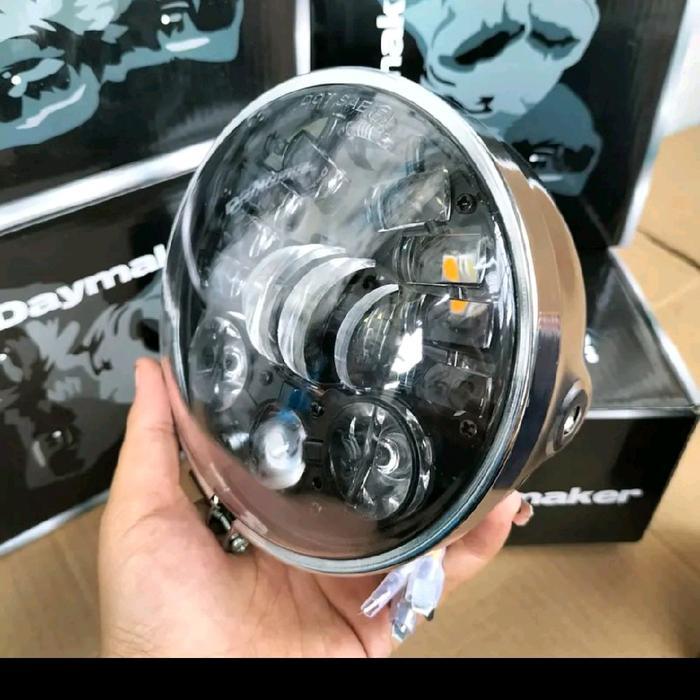 lampu depan daymaker 5.75 inch set batok l2g Chrome