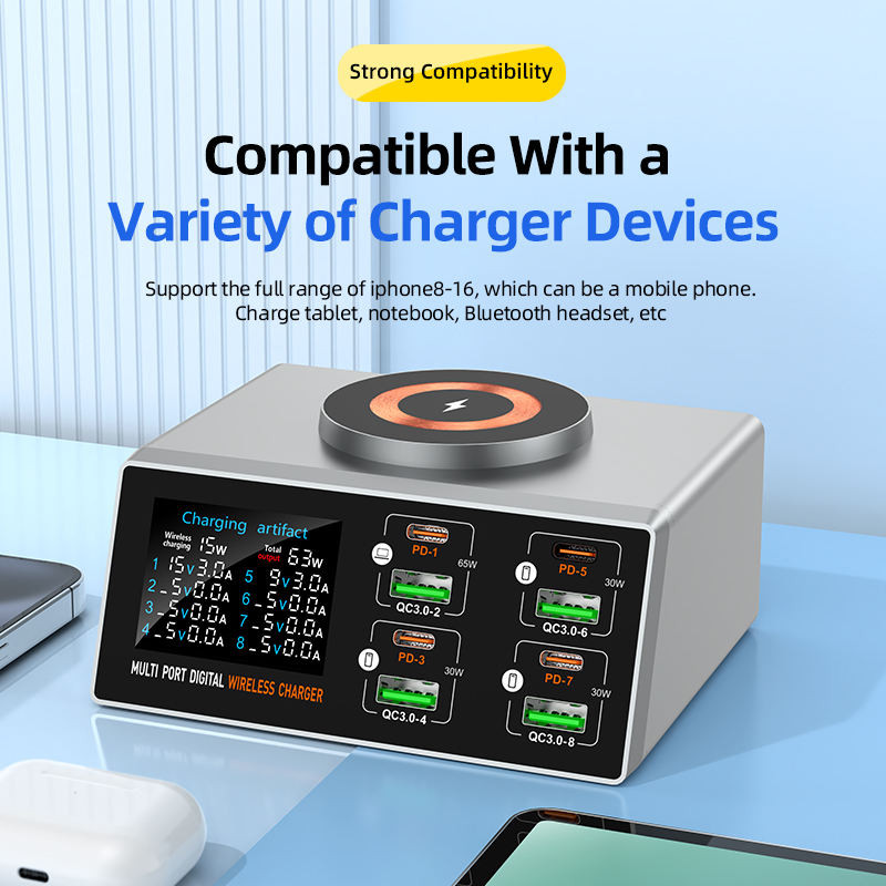 140W Smart Quick Charger 8-Port USB Fast Charging Station for Multiple Android Phone Travel Home