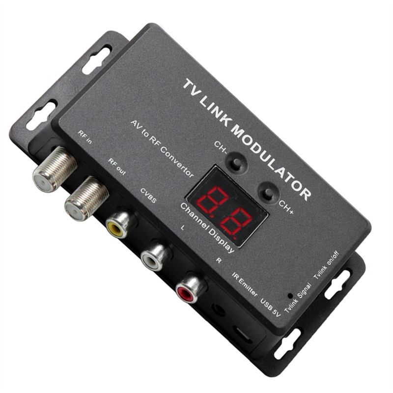 BTLIFE-AV To RF Converter IR Extender UHF TV LINK Modulator With 21 Channel Display Support For