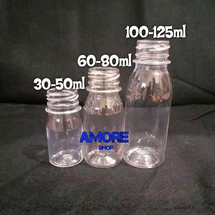 90PCS BOTOL PLASTIK 100-125ML BOTOL ZAMZAM MADU TINTA JELLY SIRUP OBAT